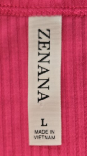 Zenana Crop Tank Top Womens Sz Large, Hot Pink, Wide Ribbed, Lightweight, NWOT - Picture 3 of 10
