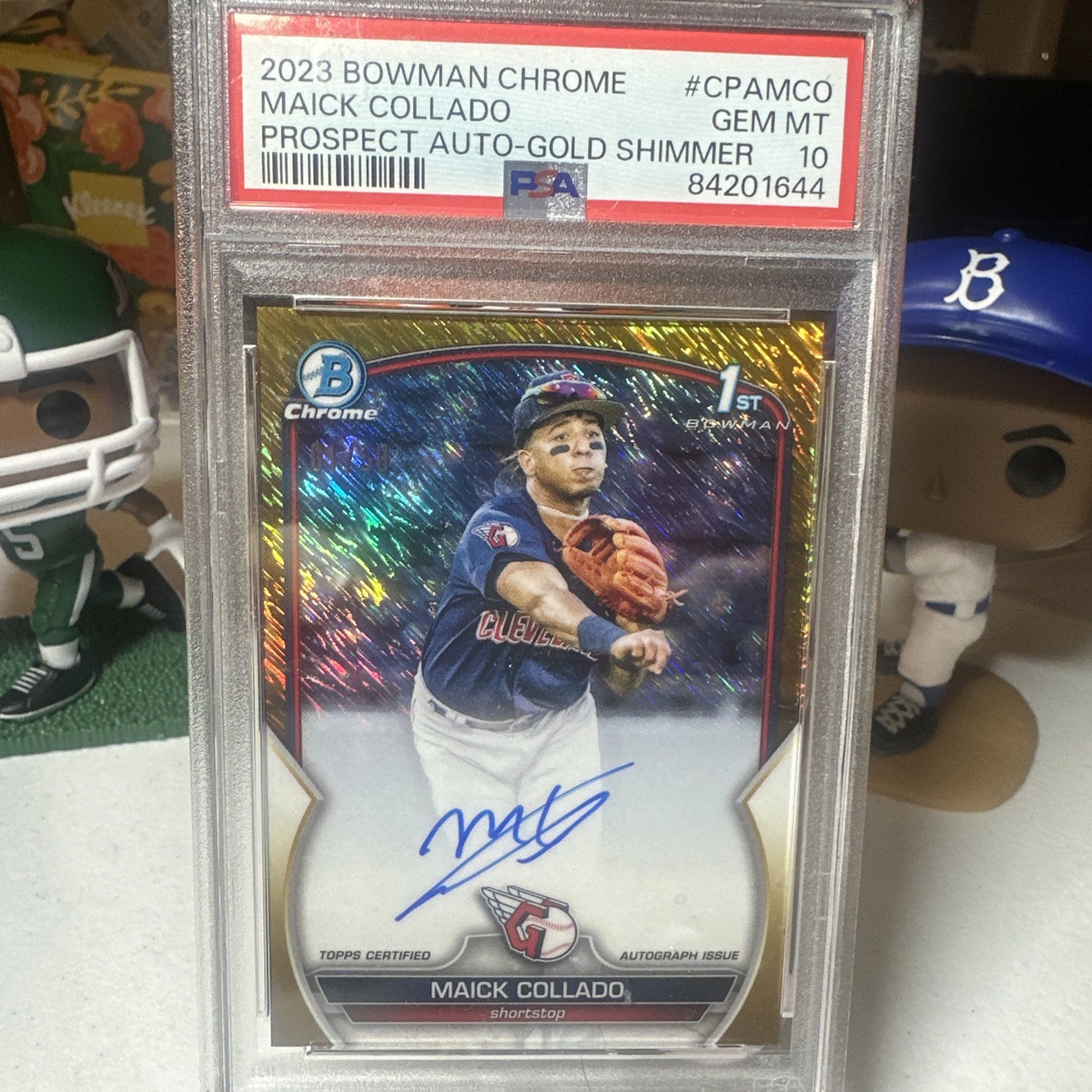 2023 Bowman Chrome Maick Collado 1st Gold Shimmer Auto /50 PSA 10 🔥💎🔥 B13