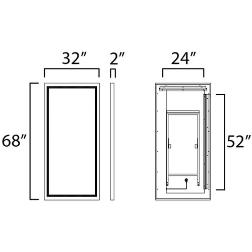 ET2 Contemporary Lighting E42057-OK Sawyer 68 X 32 inch Oak LED Wall Mirror - Picture 2 of 2