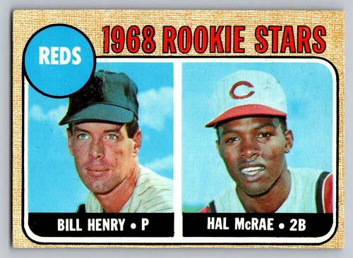 1968 Topps #384 Reds 1968 Rookie Stars (Bill Henry / Hal McRae)