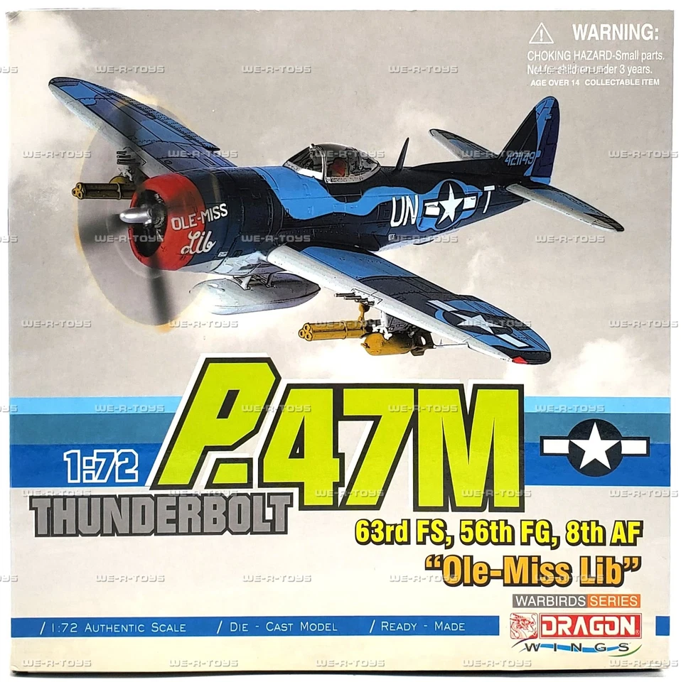 Dragon Wings Warbirds 1:72 P-47M Thunderbolt Ole-Miss Lib 2007 Vehicle #50289 - Image 2 of 4
