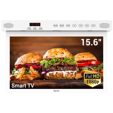 Kitchen TV 15.6 inch Under Cabinet Smart WiFi Bluetooth 1080P White SYLVOX Store
