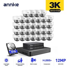 ANNKE 32CH 12MP NVR 3K Audio POE Security IP Camera System Color Night AI IK08