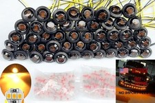 3/4 side marker lights Lamp Small Round LED Side Marker 50pcs Smoke Amber