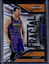 2024-25 Panini Prizm Black Luka Doncic Fractal Orange Prizm #/49 Lakers