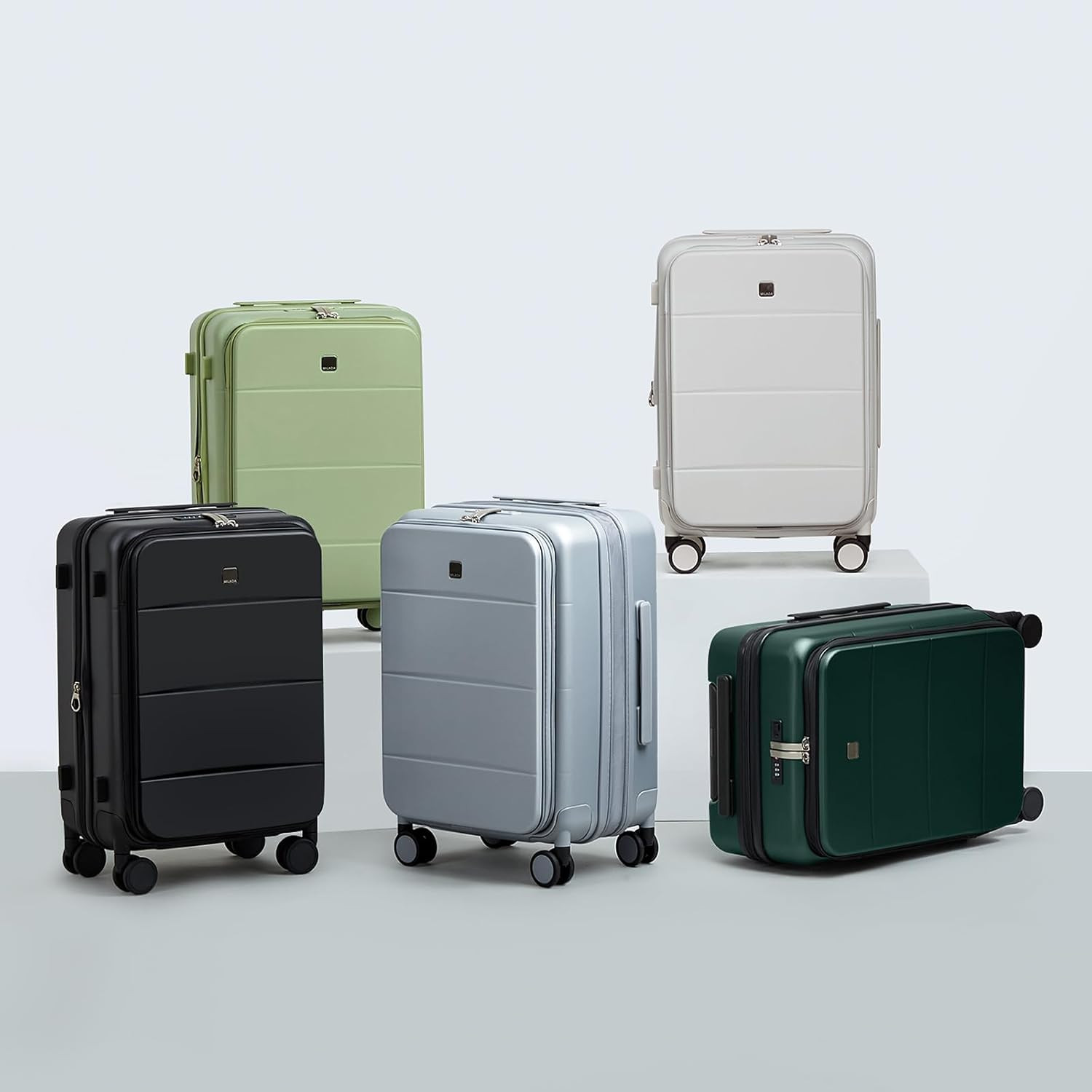 Lightweight 24" Expandable Black Hard Shell Luggage with Wheels & TSA Lock