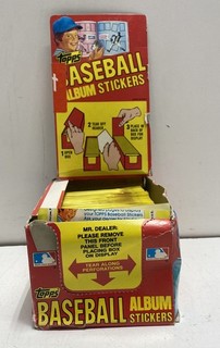 Baseball Album Stickers Lot Topps 1982 Vintage Display Box Approx 100 Packs