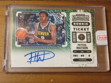 2022-23 Contenders PEYTON WATSON RC Variation Auto Green Shimmer # 107 - SEALED