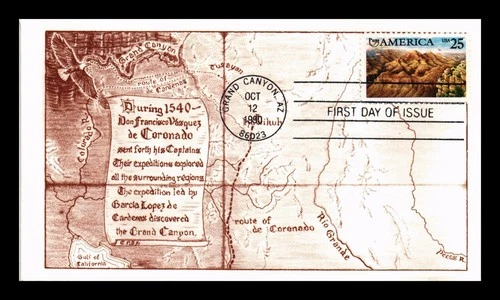 US COVER PUAS AMERICAN GRAND CANYTON FIRST DAY ISSUE ALL OVER MAP