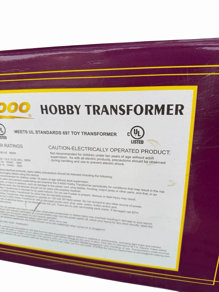 Transformador de hobby MTH Railking Z4000 doble control 400 W 40-4000 LN-O/calibre #2 Foto 3 de 4