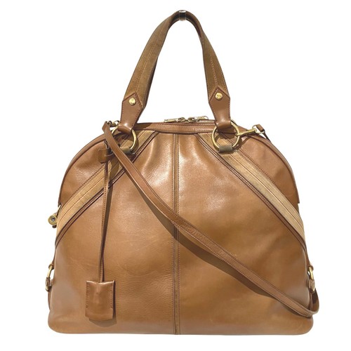 Yves Saint Laurent Rive Gauche Muse Leather Brown Unisex Bag #WPB023