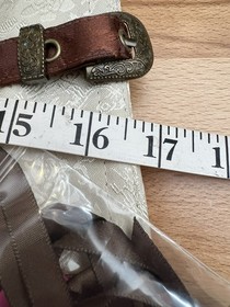 Womens Brown Cream Steampunk Brocade Lace Up Corset Bustier Top Size L