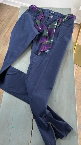RALPH LAUREN Navy Pants with Plaid Beltorder(18) - Picture 6 of 6