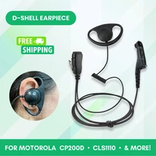 D-Shape Earpiece w/ PTT Mic for Motorola Radios XPR7550, XPR7580e, APX6000