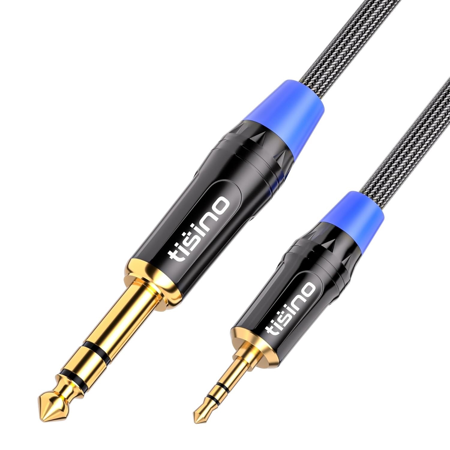 Tisino Mini Jack to Jack Stereo Audio Cable, Nylon Braid 3.5mm to 6.35mm TRS Ste