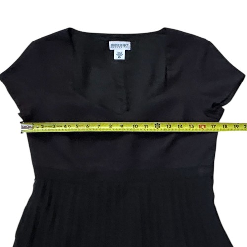 Motherhood Maternity Small Empire Waist Pleated Black Dress Sweetheart Neckline - Picture 6 of 14