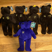 Baseball MLB Plush Bears Lot Ruth, Maris, McGwire, Sosa and purple McGwire.