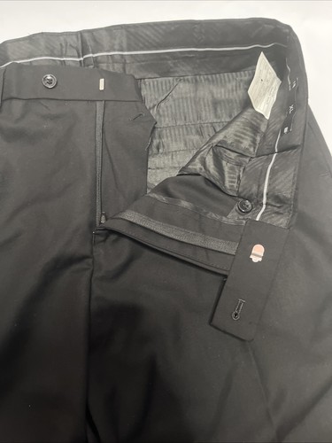 NEW Men’s Trousers Black Dress Tuxedo Pants Straight Leg Slacks Size X-Large - Picture 5 of 15