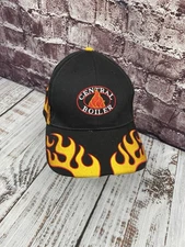 Central Boiler Black Adjustable Baseball Hat Cap Embroidered Flames