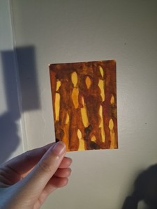 Original ACEO Candlelight Abstract Art Card OOAK Miniature Painting Signed