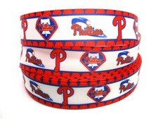 Philadelphia Phillies MLB 1" Grosgrain Ribbon YOUR CHOICE 5 or 10 Yard Baseball