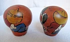 Vintage Bauer Pottery Hand Painted  Olvera Street in L..A. Salt & Pepper Shakers