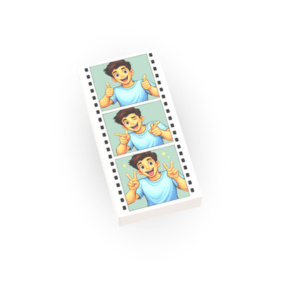 Photo Strip - Photo Booth - Passport - Custom Printed - Brick City - 1x2 Tile