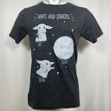 Star Wars The Child Baby Yoda Eat Sleep Play Gray T-Shirt Men's MEDIUM