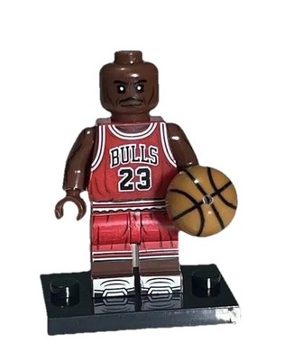 LEGO Mini Figure Michael Jordan AIR Chicago Bulls Basketball NBA Trophy Red 