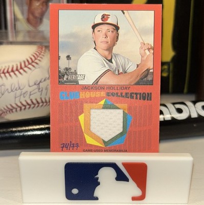 Jackson Holliday Topps Heritage Clubhouse Game-Used #74/77 Orioles