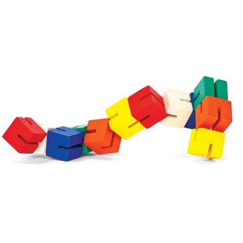 Kids Twist and Lock Wooden Blocks Mini Puzzle Twisty Fidget Fiddle Sensory Toy - Picture 3 of 16