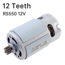 RS550 DC Motor 12 Teeth Gear High Speed Micro Motor 19500RPM Max for Drill Toys