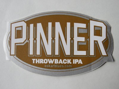 STICKER Beer ~ Oskar Blues Pinner Throwback IPA Ale ~ Longmont, COLORADO Brewing