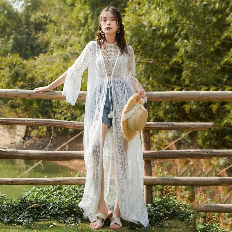 White embroidered cheap cover up