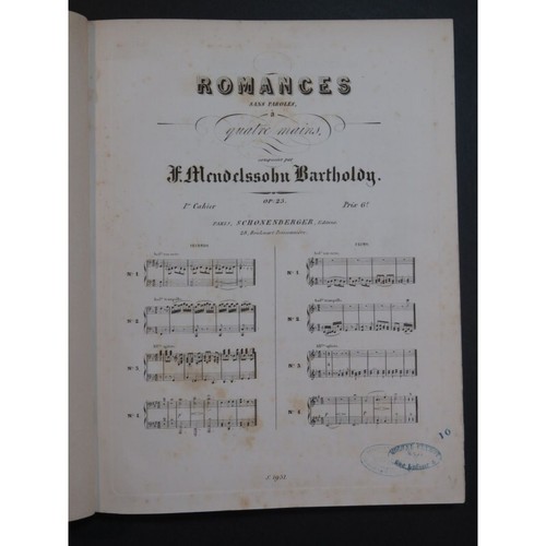 Mendelssohn Piece for Piano And Piano 4 Hands ca1850 - Picture 3 of 12