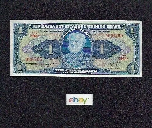 REPUBLICA DOS ESTATOS UNIDOS DO BRASIL UM CRUZEIRO 1954 PAPER CURRENCY