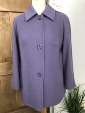 Light Purple Long Jacket Wool Cashmere Warm Cosy Eastex Sz 10 Rrp £169