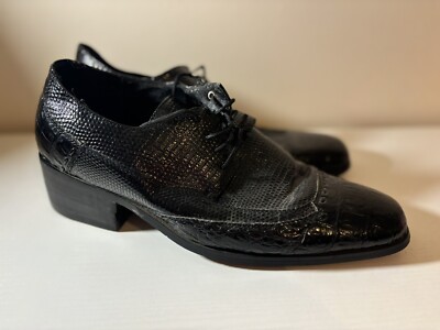 Roberto Chillini Mens Black Oxford Dress Shoes Size US