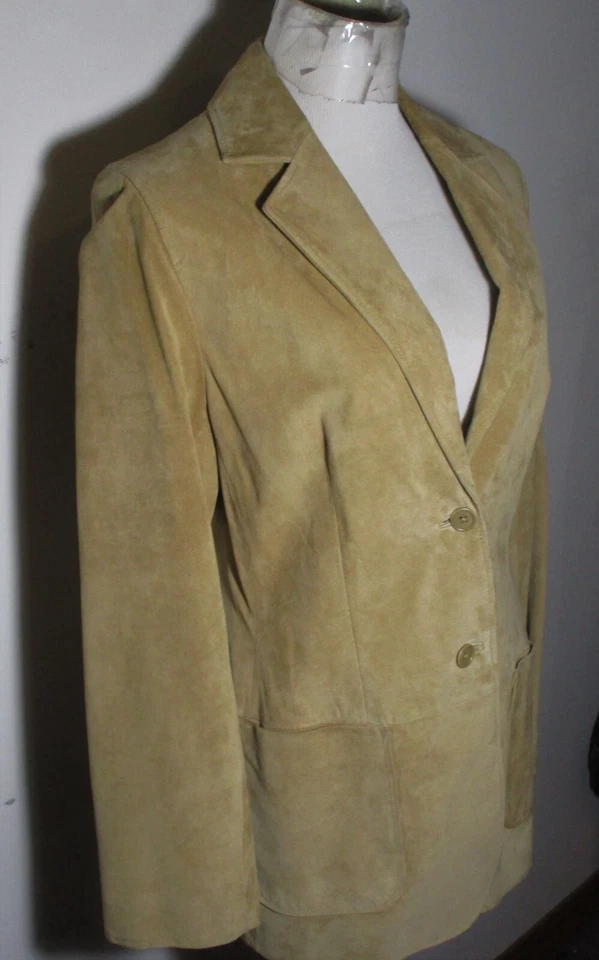 Leather LORD & TAYLOR Tan 100% Leather Jacket Size 10 - Image 3 of 4