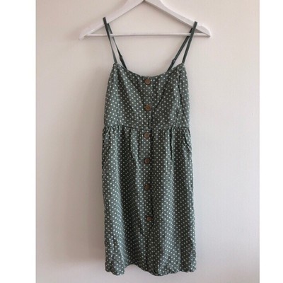sage green polka dot dress