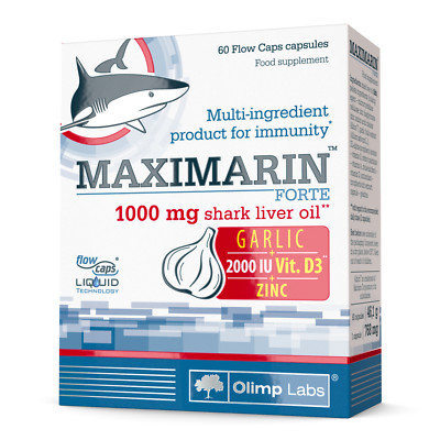 Tran Maximarin Forte Olimp Shark Oil + Garlic + Vitamin D3 60 Kapsel Haifischöl