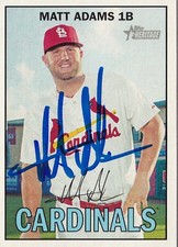 MATT ADAMS SIGNED AUTO'D 2016 TOPPS HERITAGE CARD #20 ST LOUIS CARDINALS