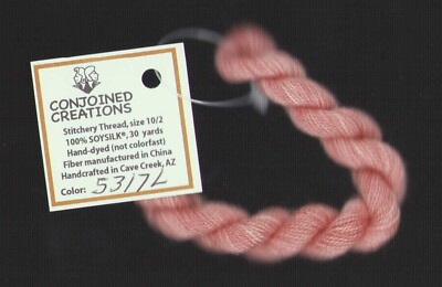  Silk Hand-Dyed Thread 30 Yd Conjoined Creations Lt Rose 5317L Cross Stitch