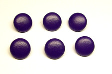 6 MADE IN USA Purple genuine leather covered jacket buttons,15 mm, metal loop