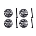 Iron Cabinet Knob Round Pewter Finish Brick Design Cabinet Hardware Pack of 4