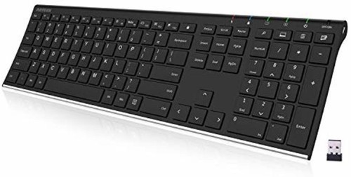 Arteck 2.4G wireless keyboard wireless stainless steel lightweight F/S w/Track# - 第 1/7 張圖片