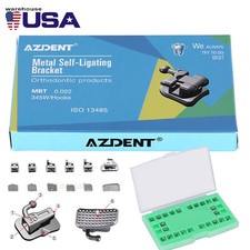 AZDENT Brackets de Autoligado Pasivo para Ortodoncia Dental MBT 022 Ganchos 345