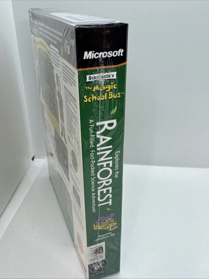 1997 Microsoft MAGIC SCHOOL BUS Explores The Rainforest CDROM Big Box SEALED PC - Image 4 of 4