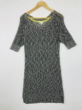 A Pea in the Pod  Womens Large Dress Maternity Black White Chunky Knit Parisian