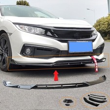 Painted Glossy Black For Honda Civic 2016-2021 Front Bumper Splitter Spoiler Lip